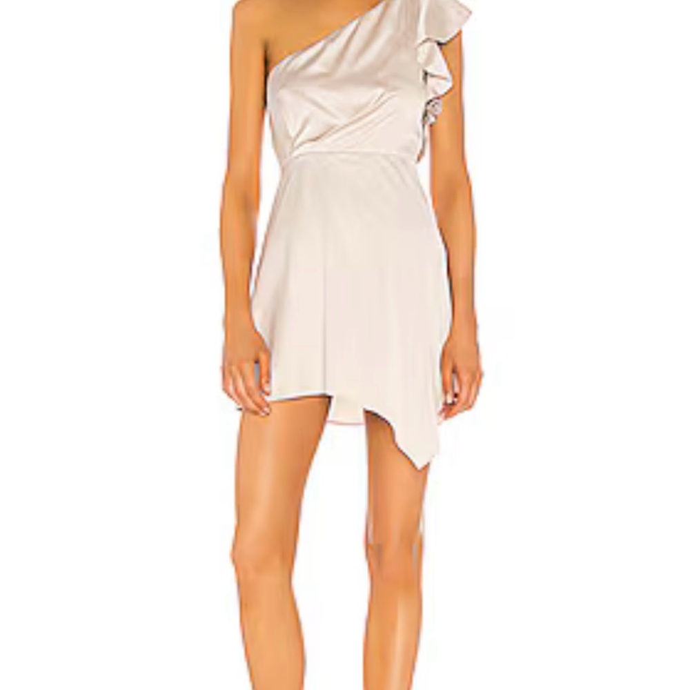 NBD One-Shoulder Cream Dress